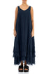Maxi Navy Gauze Linen Dress 2