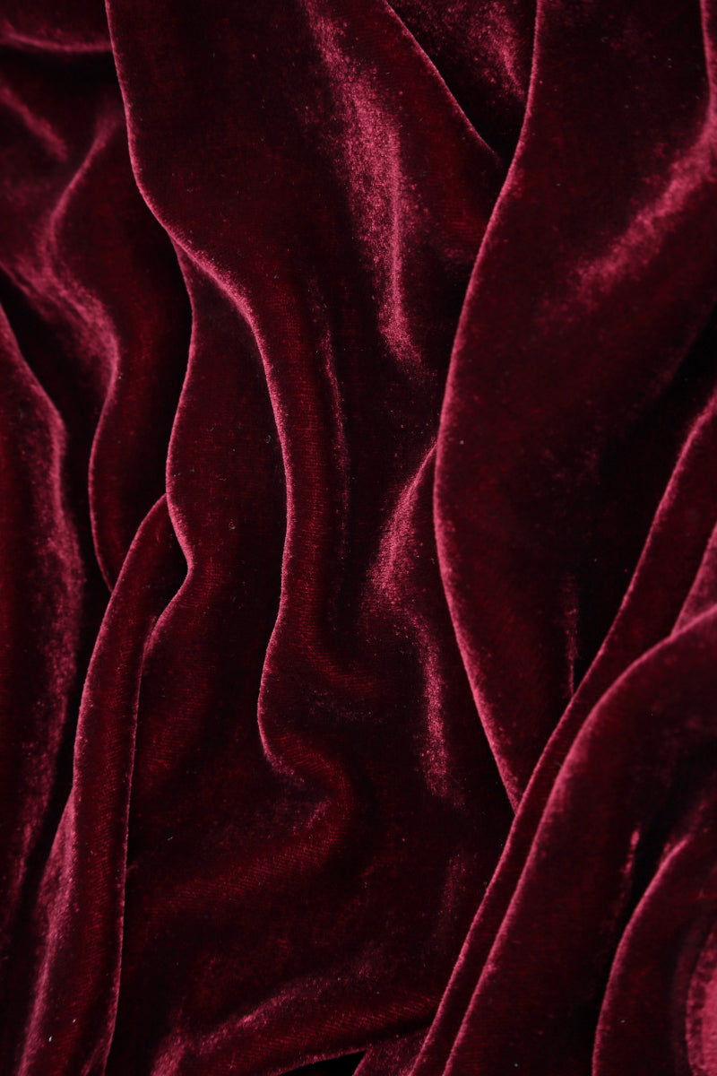 Maxi Open Claret Silk Velvet Jacket