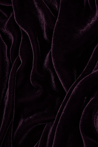 Maxi Open Deep Plum Silk Velvet Jacket 6