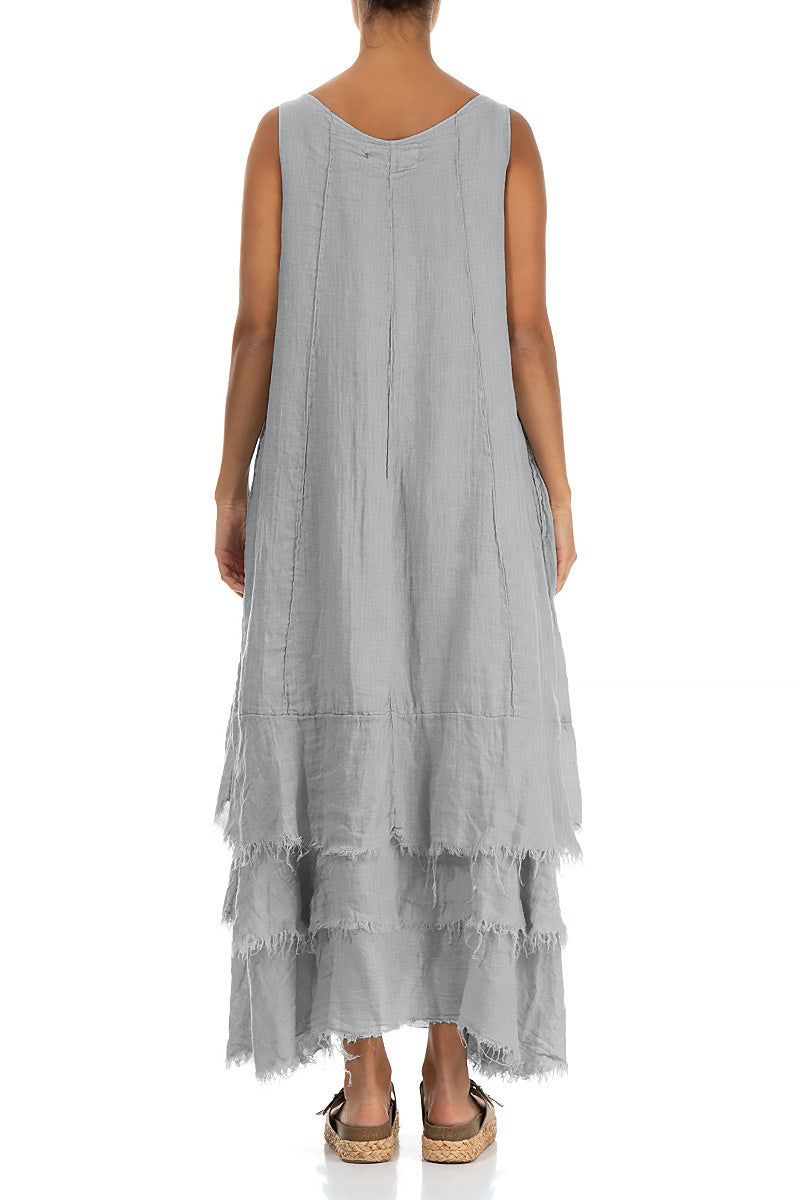 Maxi Silver Grey Gauze Linen Dress XS Maxi Silver Grey Gauze Linen Dress XS