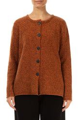 Mélange Copper Pure Wool Cardigan 1