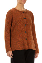 Mélange Copper Pure Wool Cardigan 3