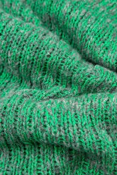 Mélange Green Knitted Wool Infinity Scarf 5