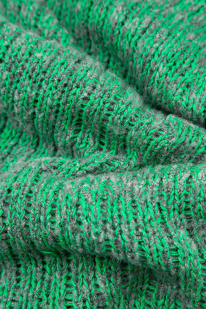 Mélange Green Knitted Wool Infinity Scarf 5