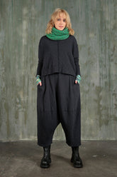 Mélange Green Knitted Wool Infinity Scarf 6