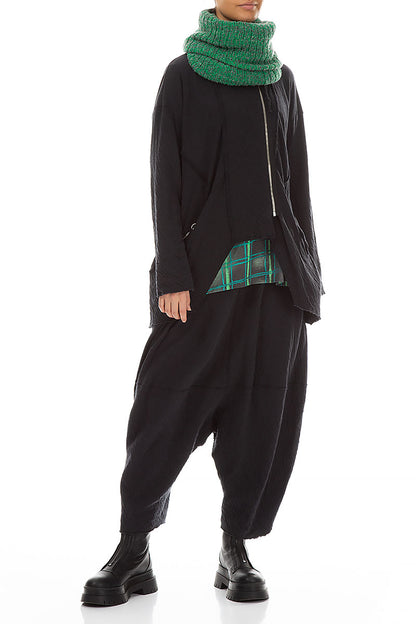 Mélange Green Knitted Wool Infinity Scarf 2