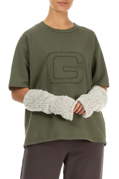 Mélange Pearl Alpaca Wool Wristlets 1