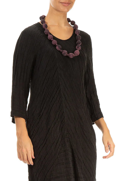 Merlot Alabaster Silk Cotton Bead Necklace 3