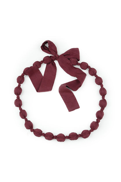 Merlot Silk Bamboo Bead Necklace