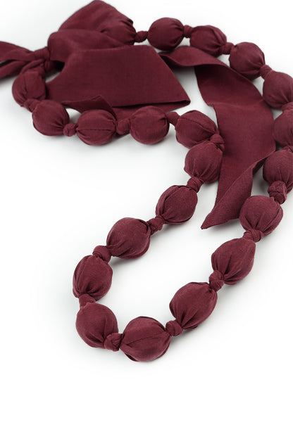 Merlot Silk Bamboo Bead Necklace