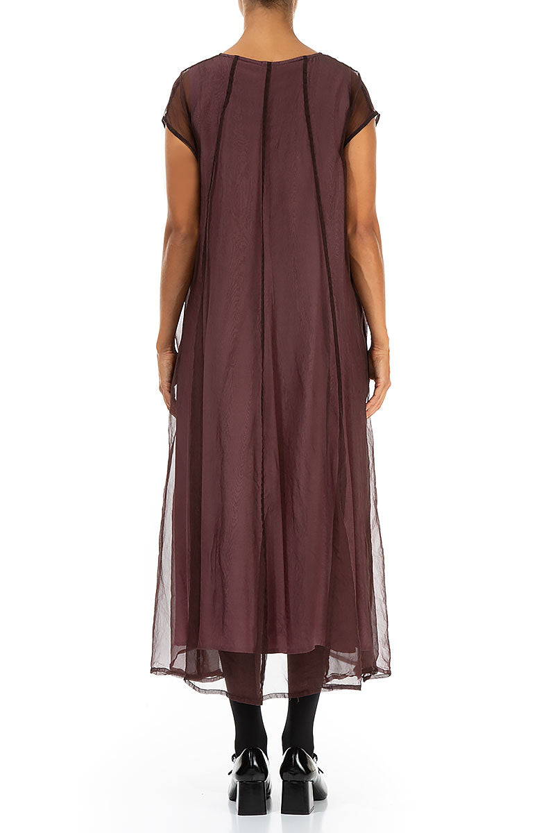 Merlot Silk Chiffon Dress