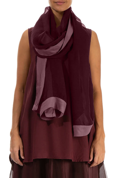 Merlot Silk Chiffon Scarf