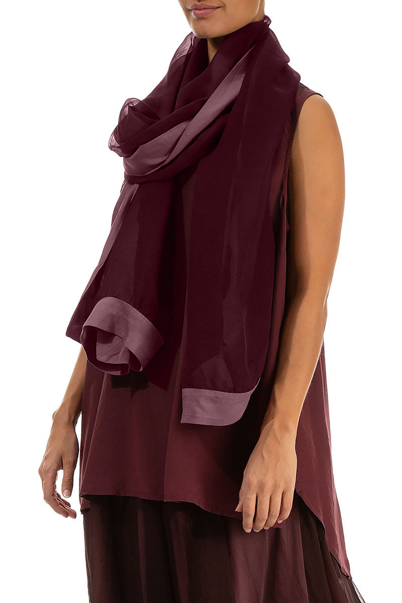 Merlot Silk Chiffon Scarf