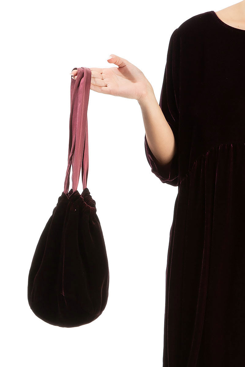 Merlot Silk Velvet Evening Hand Bag