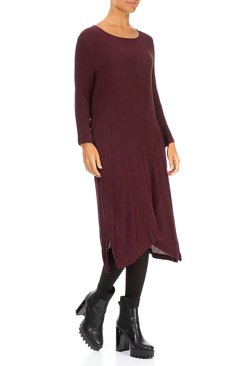 Merlot Silk Viscose Shift Dress