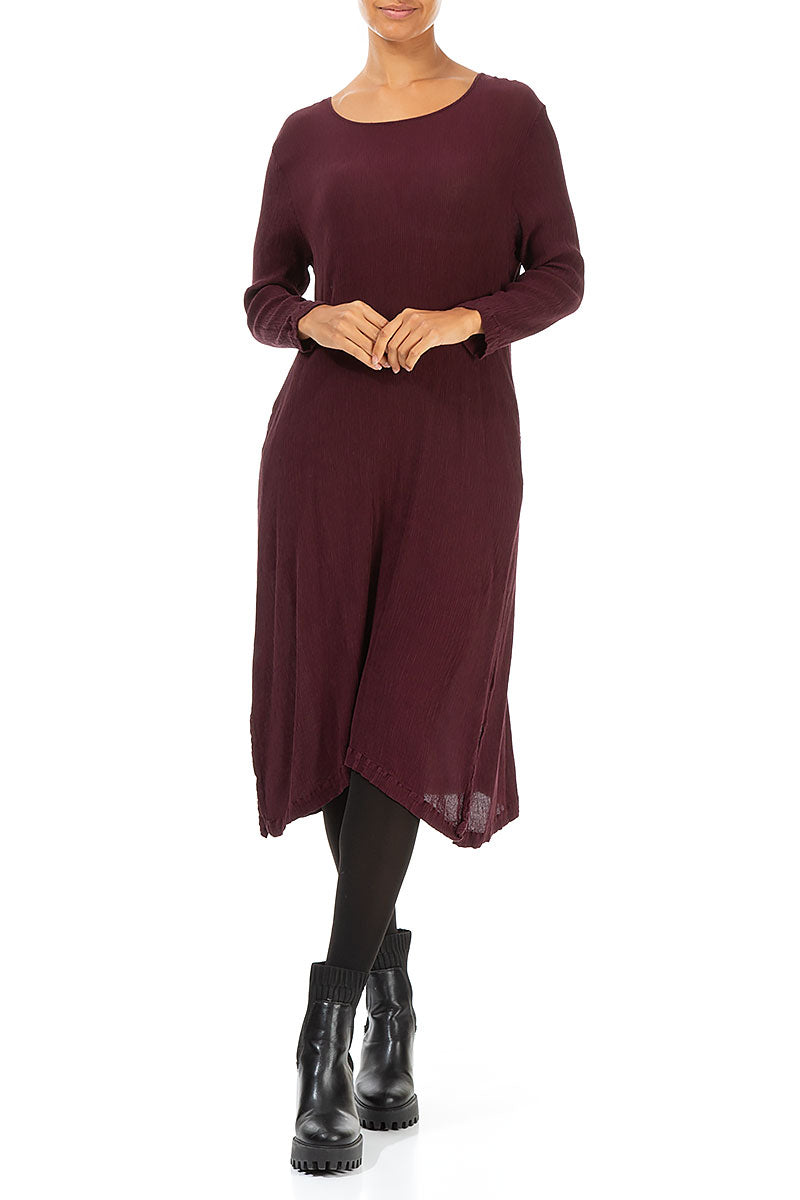 Merlot Silk Viscose Shift Dress