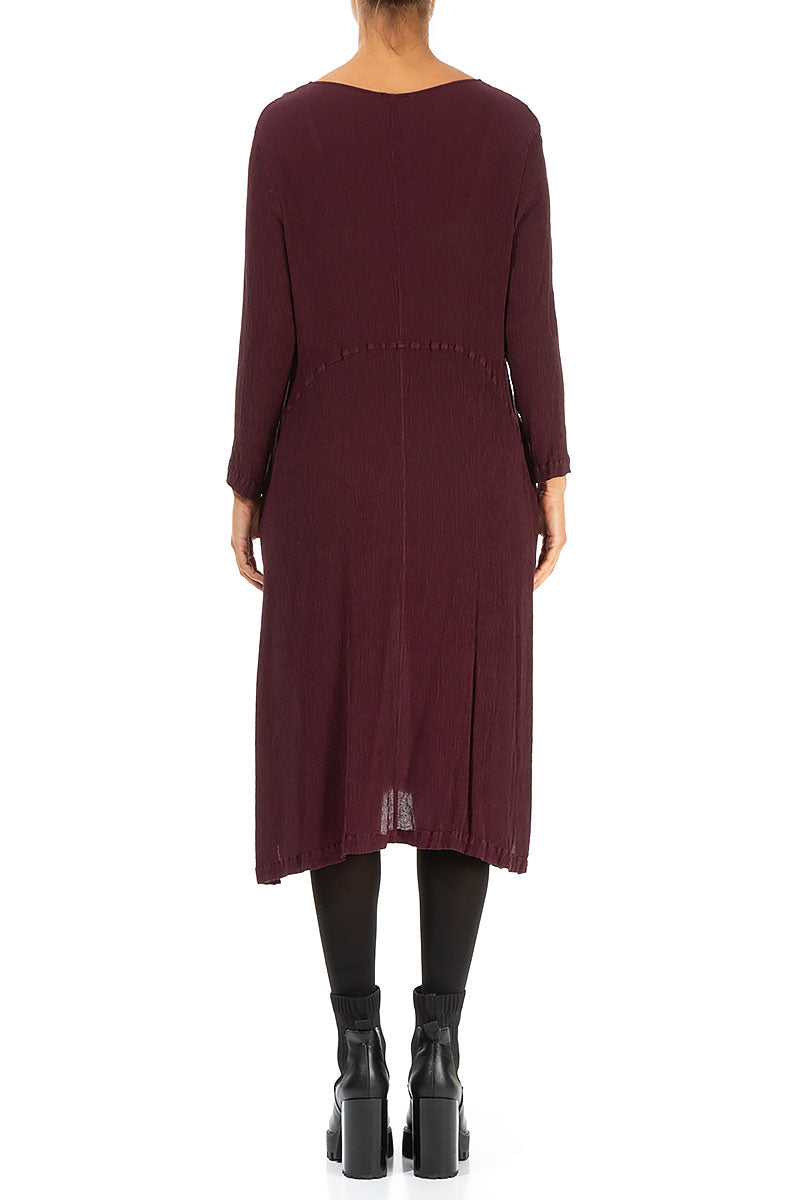 Merlot Silk Viscose Shift Dress