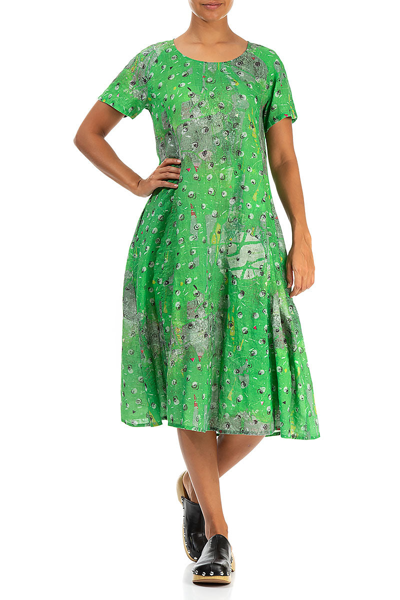 Midi A-line Meadow Linen Dress 4