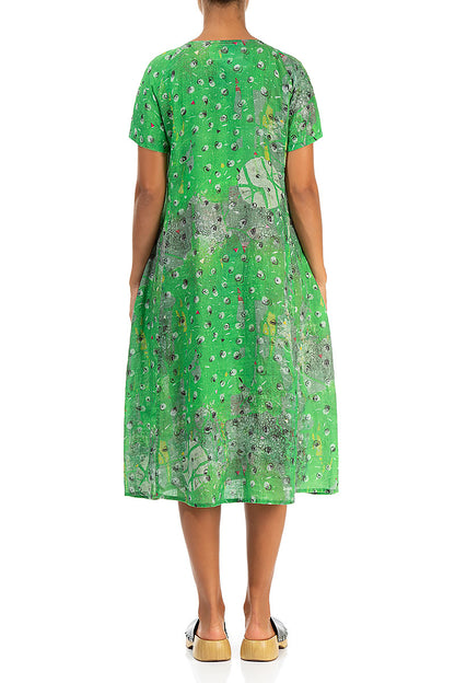 Midi A-line Meadow Linen Dress 2