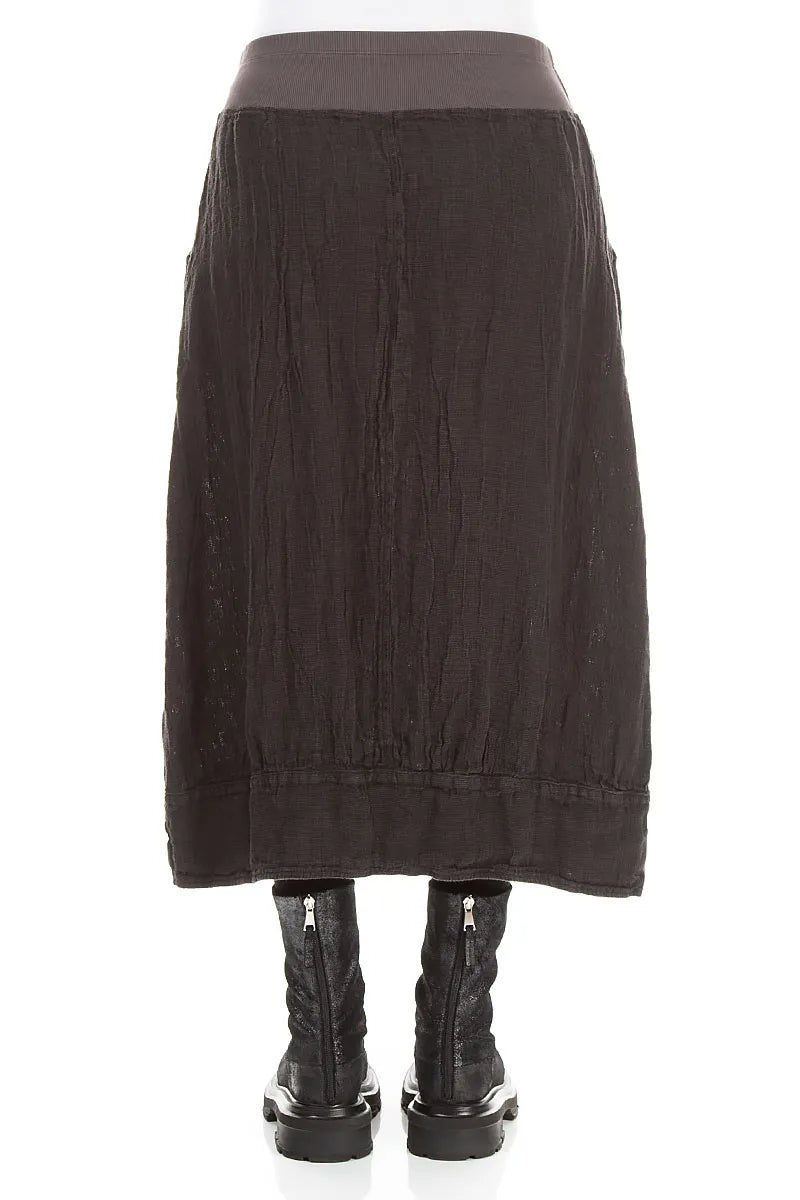 Midi Charcoal Mélange Linen Skirt 2
