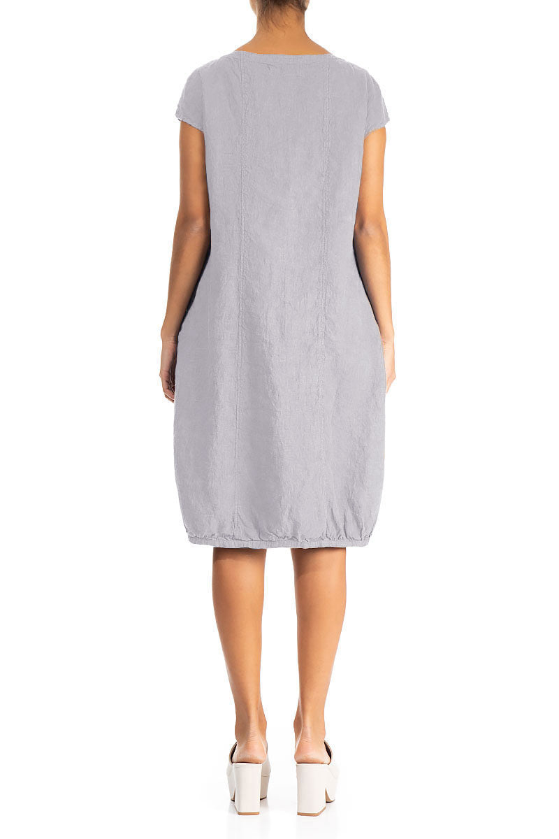 Midi Lilac Grey Linen Dress