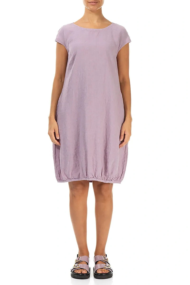 Midi Lilac Linen Dress