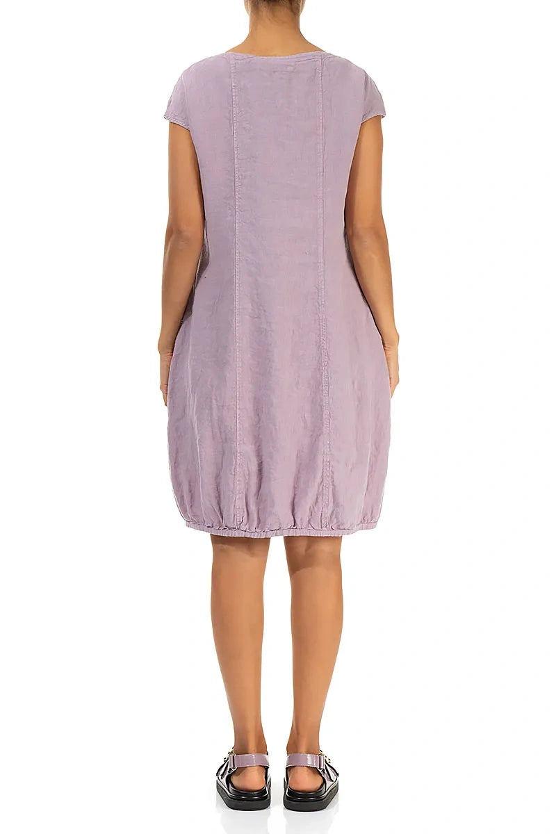 Midi Lilac Linen Dress