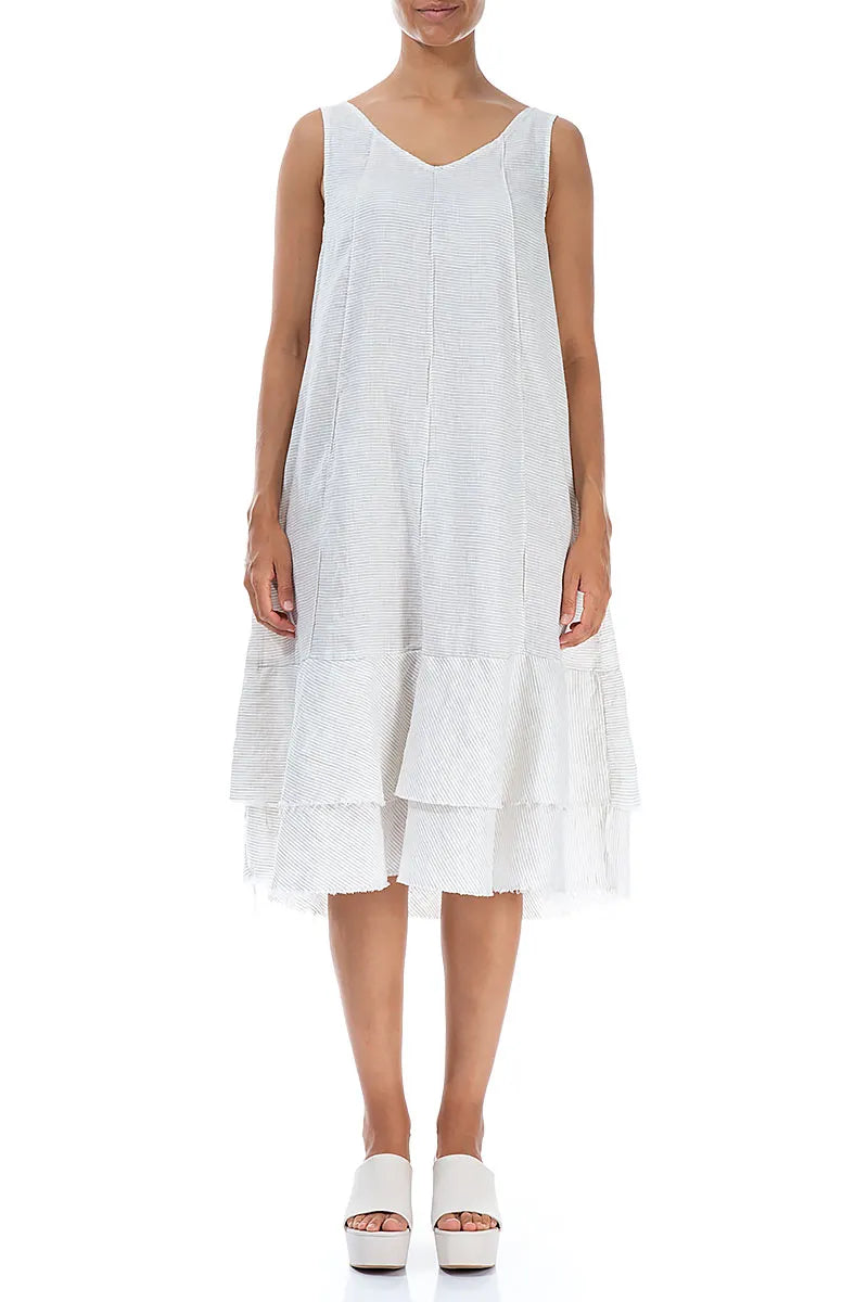 Midi Natural Striped Linen Dress 1