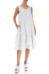 Midi Natural Striped Linen Dress 4