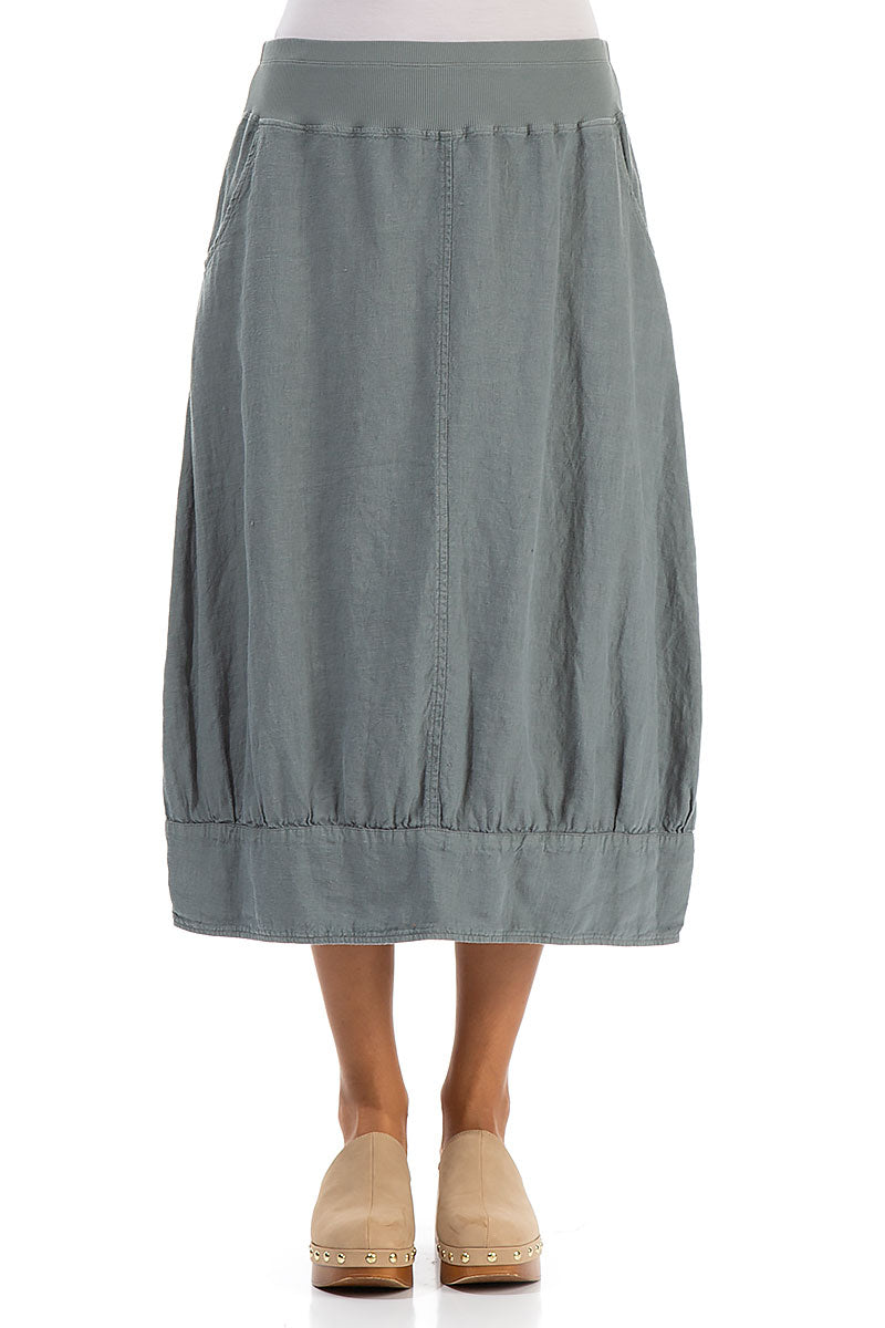 Midi Sage Linen Skirt