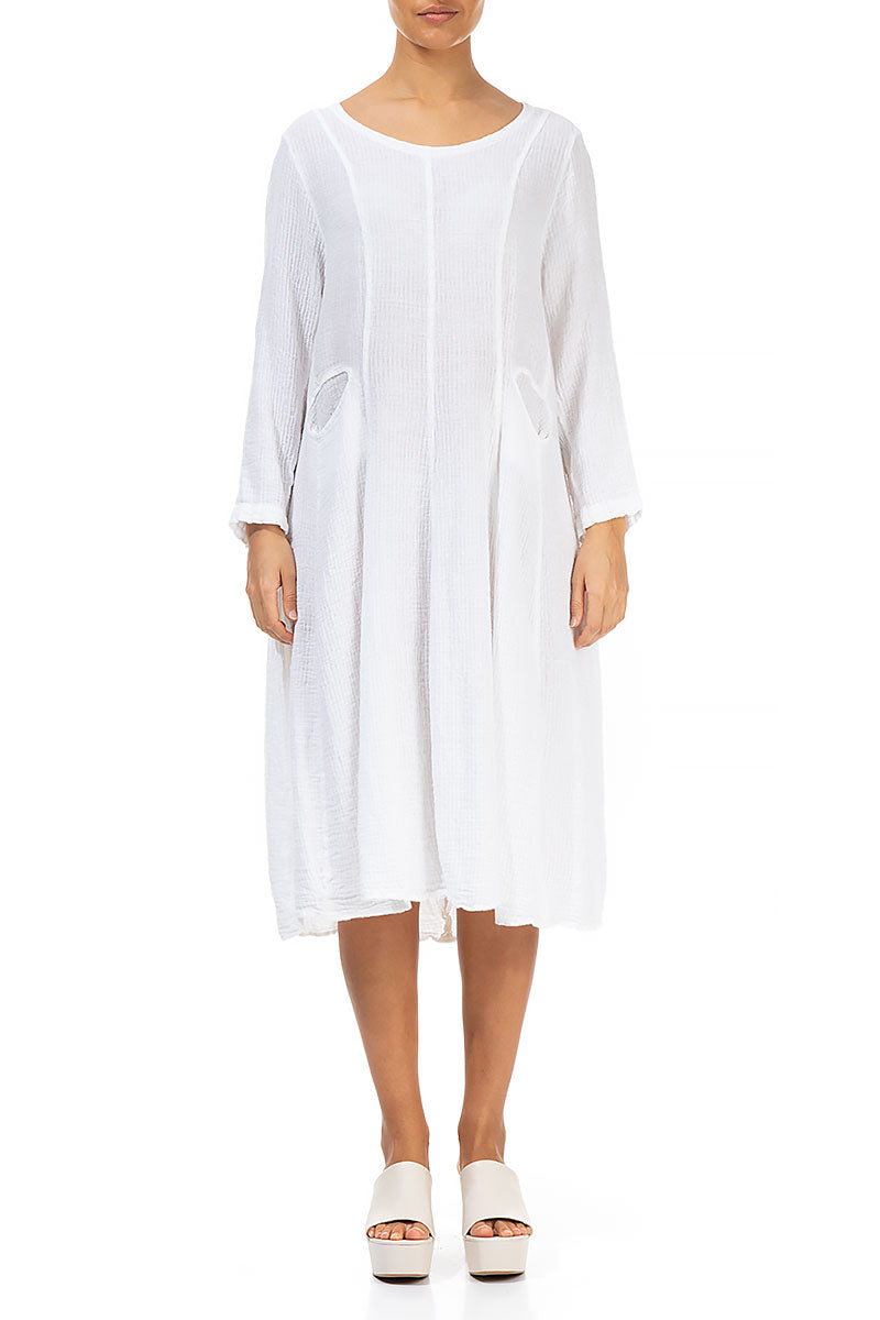 Midi White Linen Dress