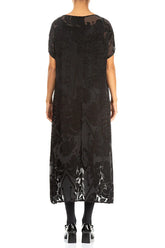 Midnight Bloom Devoré Black Silk Dress 2