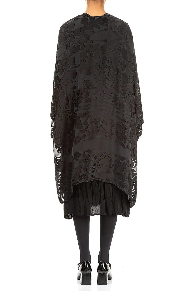 Midnight Bloom Devoré Black Silk Jacket 2