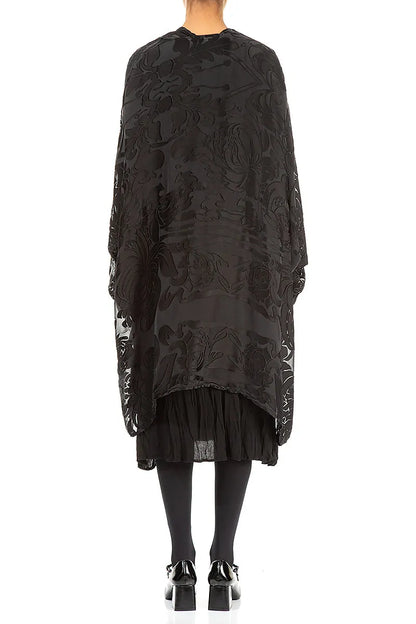 Midnight Bloom Devoré Black Silk Jacket 2