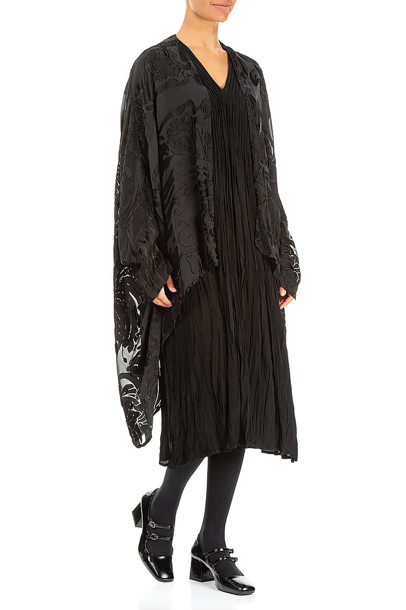 Midnight Bloom Devoré Black Silk Jacket 3