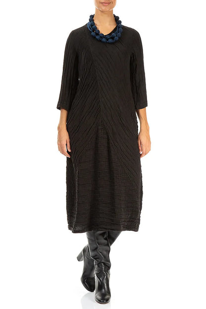 Midnight Blue Silk Bamboo Bead Necklace 2