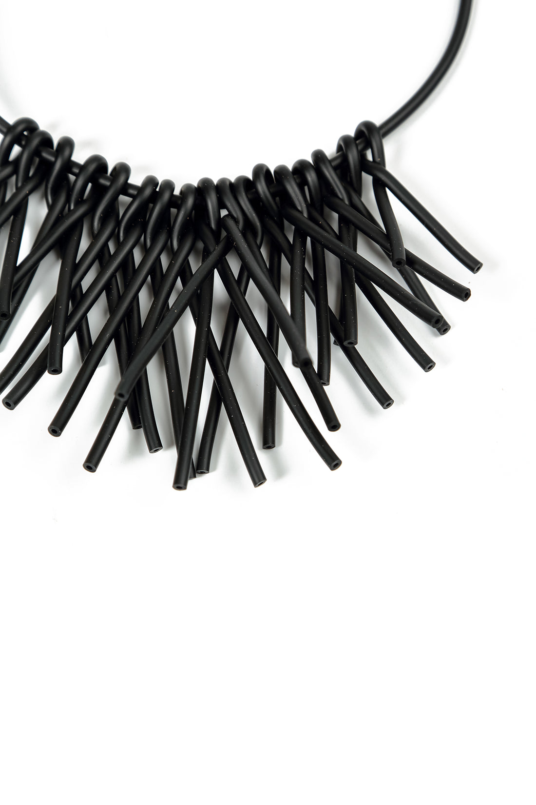 Midnight Cluster Black Rubber Necklace