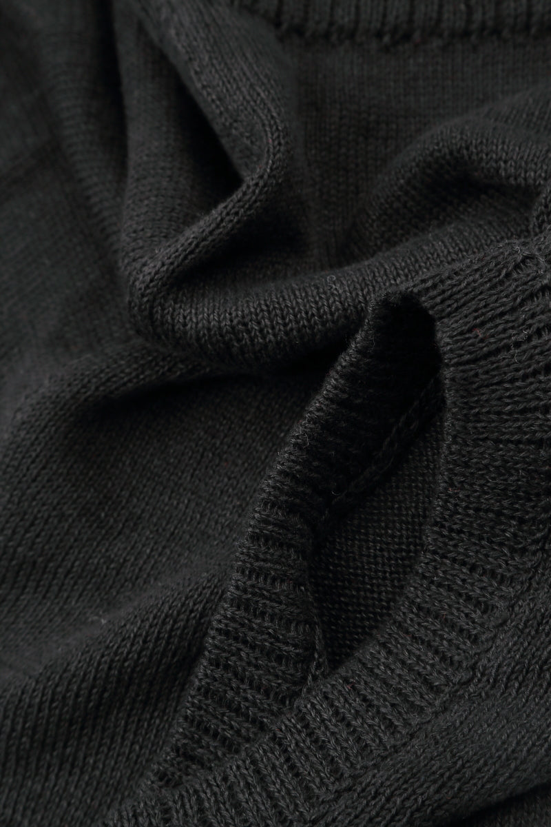 Minimal Black Linen Jumper