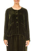 Minimal Button Forest Mist Silk Velvet Jacket 1