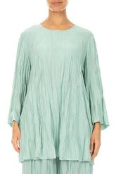 Mint Crumpled Pure Silk Tunic 1