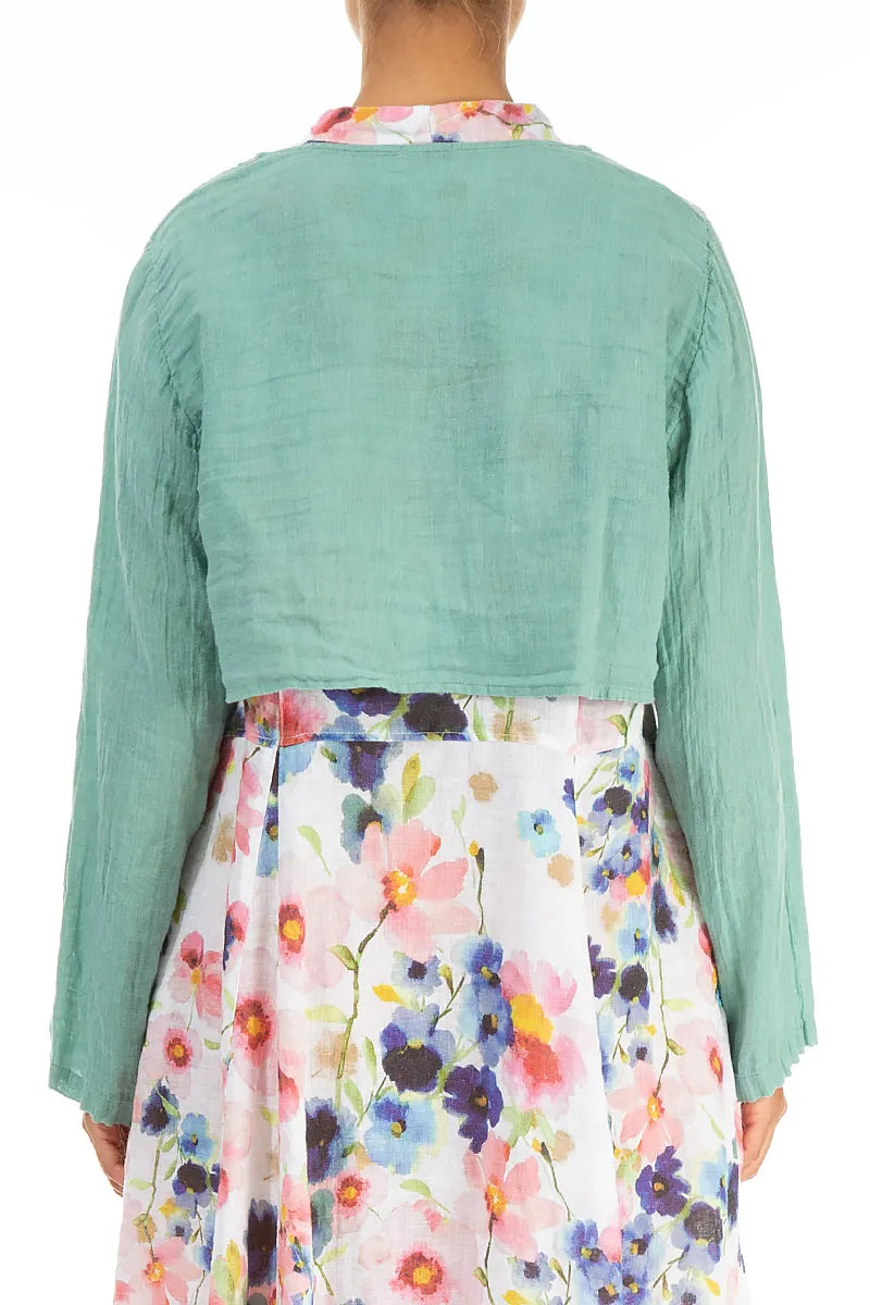 Mint Gauze Linen Overlay Jacket