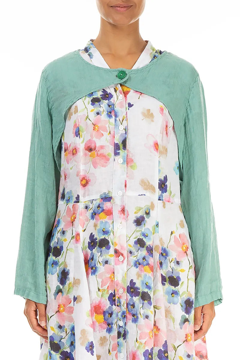 Mint Gauze Linen Overlay Jacket