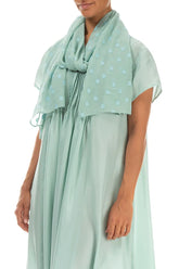 Mint Light Dotty Silk Scarf 3