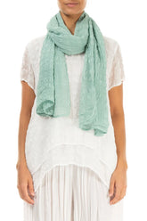 Mint Light Textured Silk Scarf 1