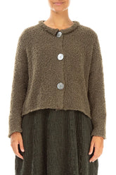Moss Brown Alpaca Wool Cardigan 1