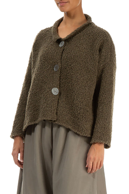 Moss Brown Alpaca Wool Cardigan