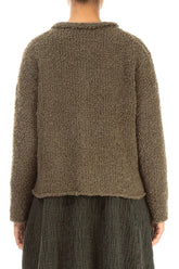 Moss Brown Alpaca Wool Cardigan 2