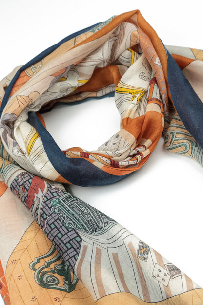 Mystery Library Cashmere Silk Scarf 5