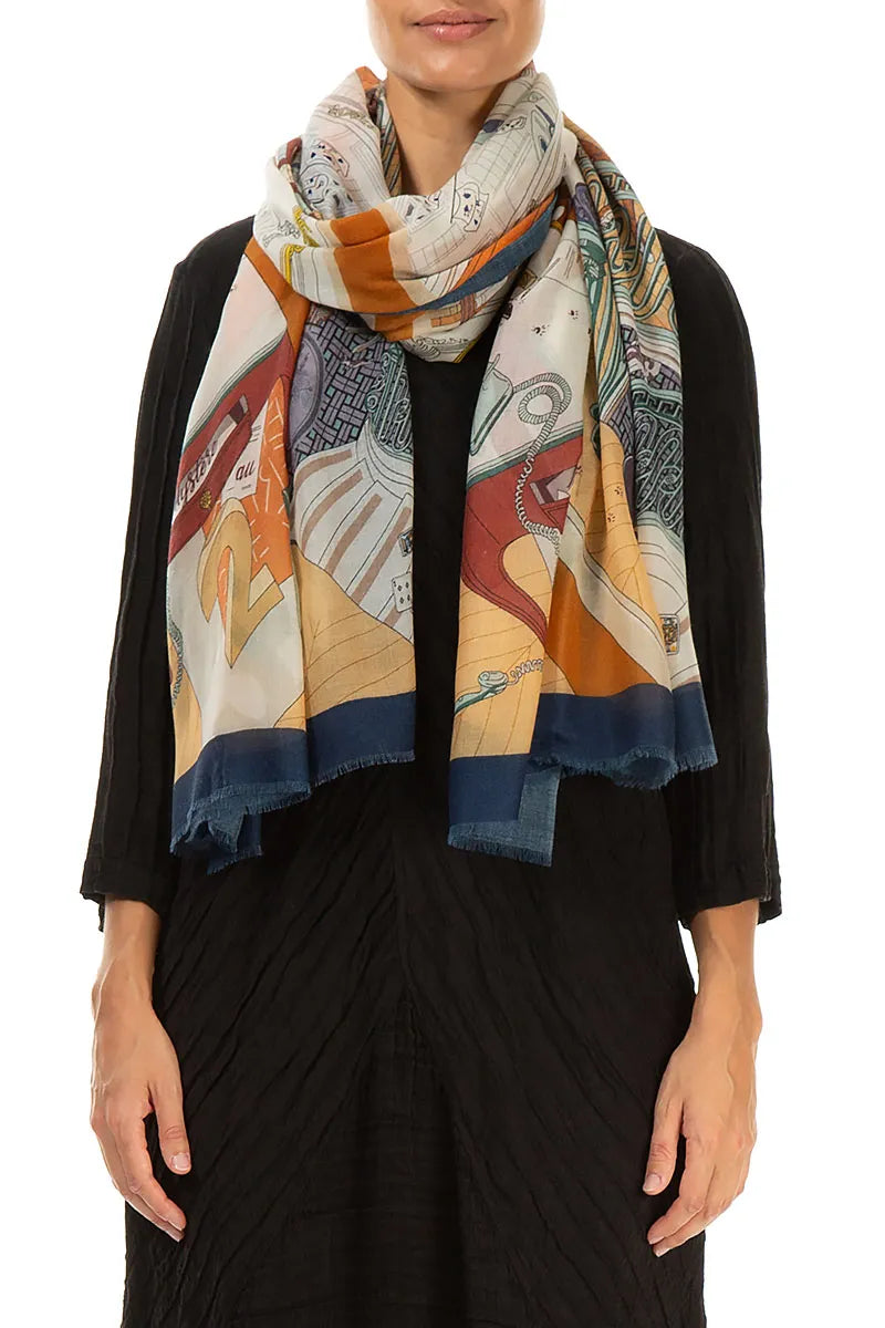 Mystery Library Cashmere Silk Scarf 1