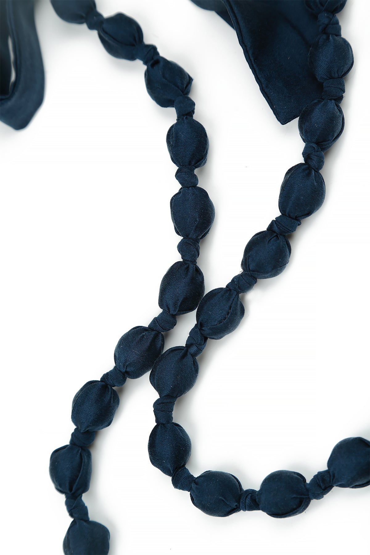 Navy Silk Fine Bead Necklace 5